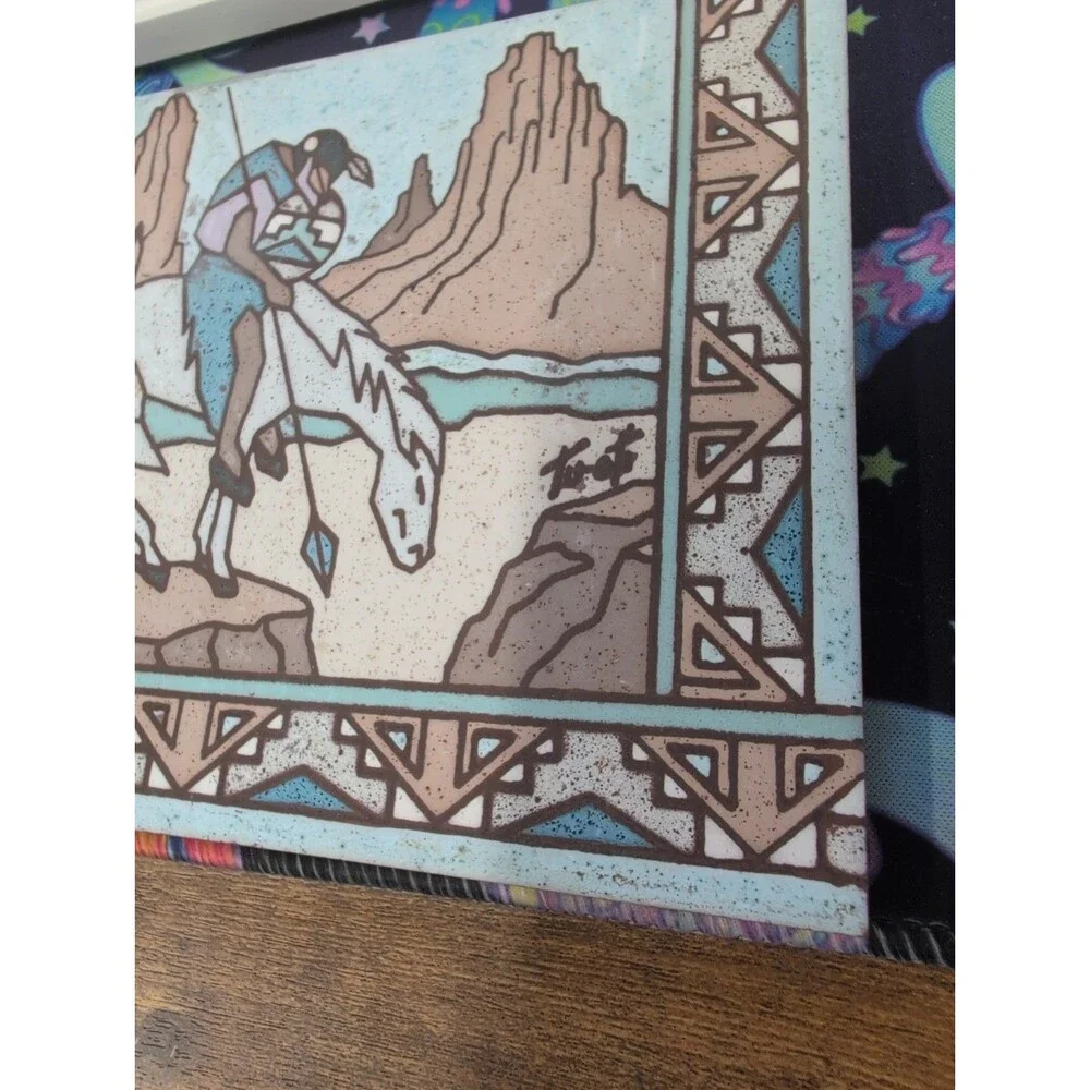 Southwestern Tile End of the Trail Earth Tones Tu-ota Trivet